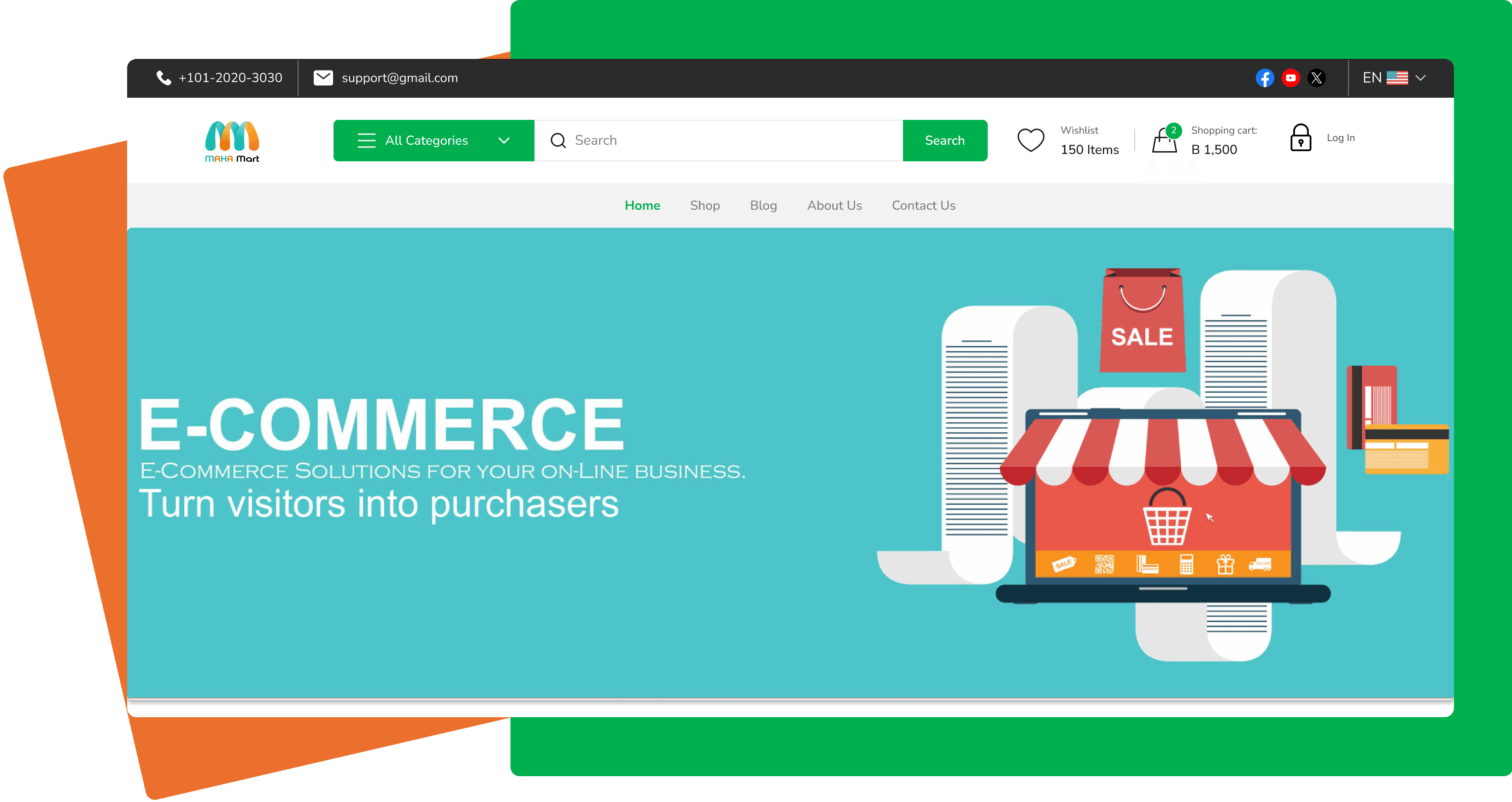 E-commerce platform main hero image